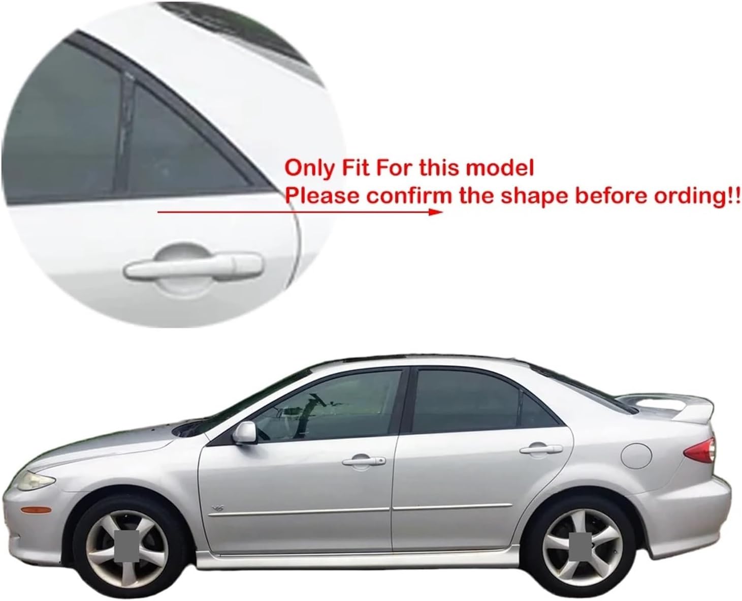 マツダ 6 セダン 2002 2003 2004 2005 2006 2007 2008 車用リアウィンドウサイドベントシャッタール