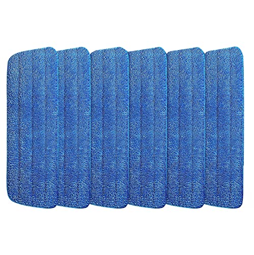 6 Pack Microfiber Cleaning 18” Pads Compatible with Bona Mop，Microfiber