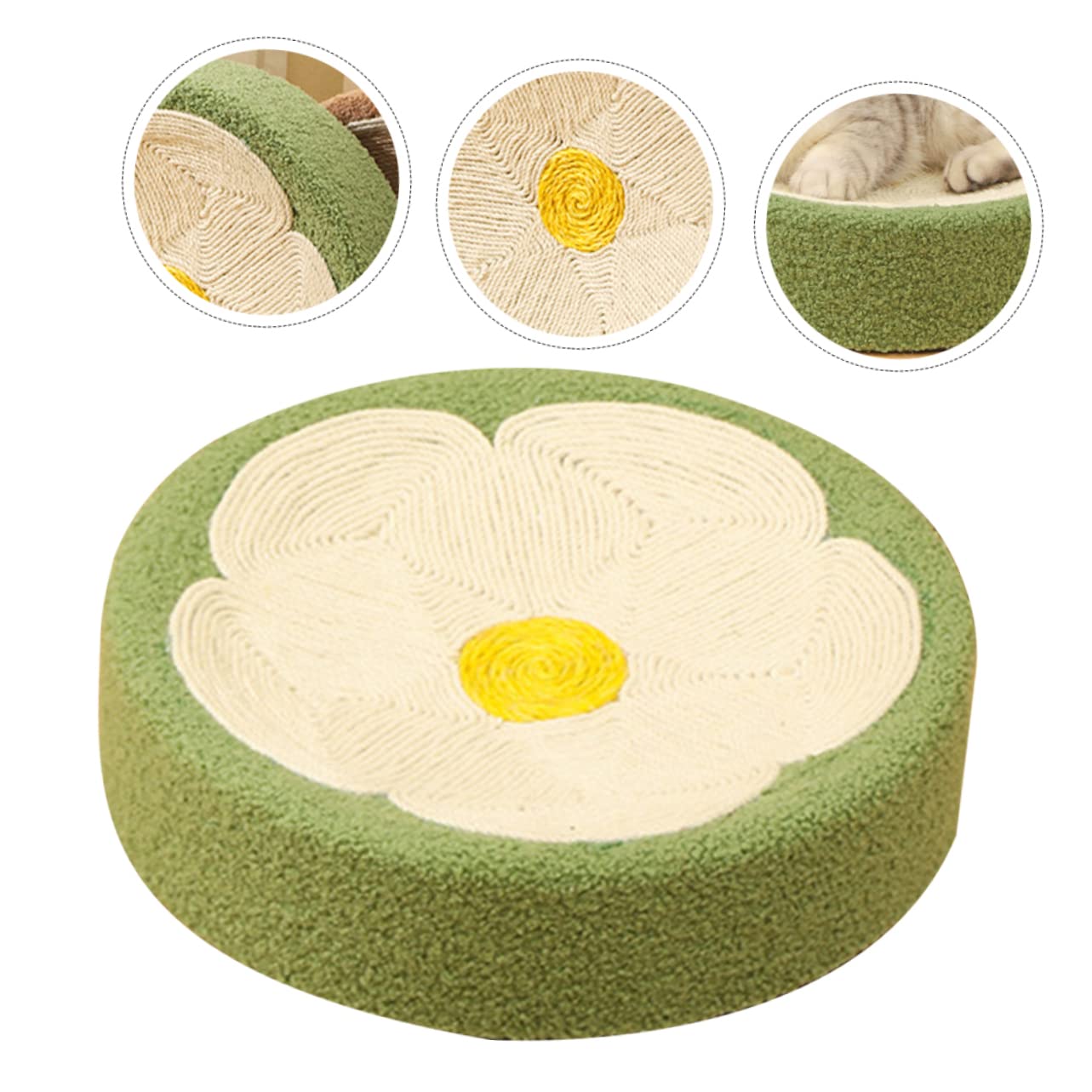 TOYANDONA Rascador de Gato Forma de Cuenco de Sisal Almohadilla para Arañar Juguete para Gatos Casa para Desestresar y Ejercitar Mascota