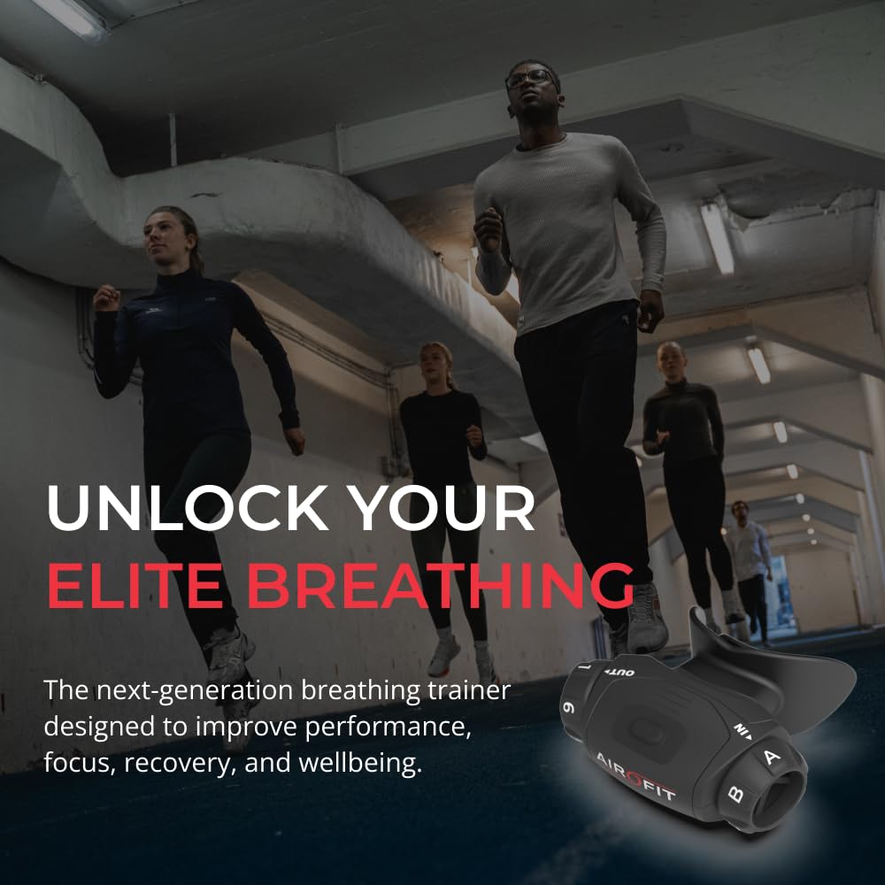 Airofit Elite Trainer Respiratorio per Sport, Fitness e Miglioramento delle Prestazioni – Allenamento Respiratorio Avanzato con Sessioni Guidate, Monitoraggio delle Prestazioni e Analisi dei Progressi