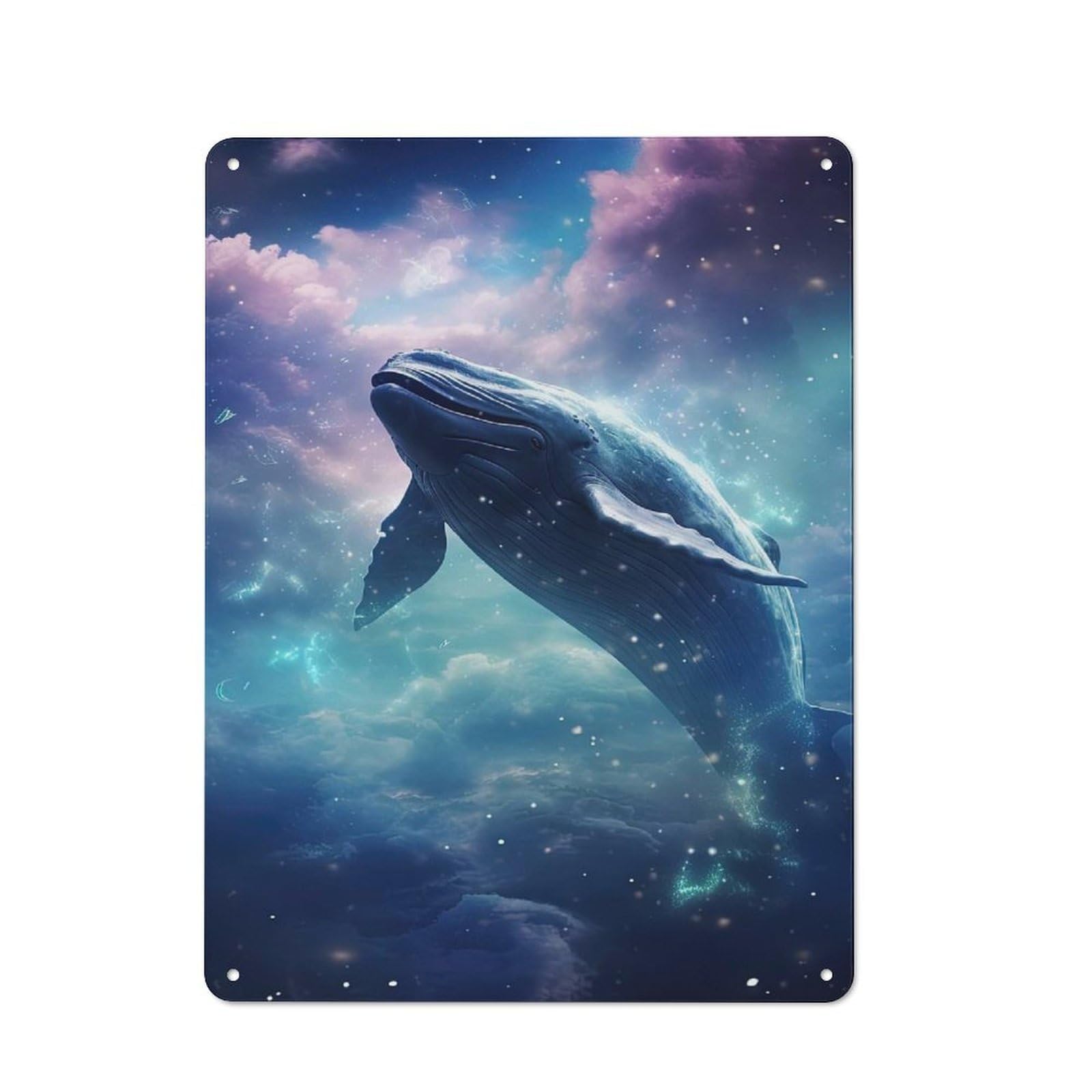 Celestial Leviathan Friendly Metal Wall Decor 40x30cm, Decorative Metal Plaque for Tea Room, Shop Wall Or Breakfast Area