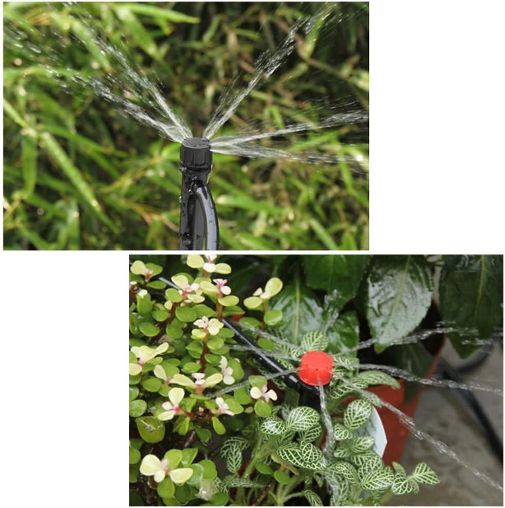 Set fo 80 Drip Emitter Water Flow Micro Bubbler Sprinkler 360-degree 8-Hole Adjustable Dripper for Irrigation System for 1/4" Tube for Garden, Patio, Lawn, Flower Bed (Mixed Color)