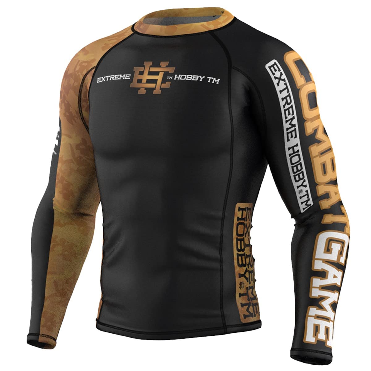 Termoaktywna Koszulka Męska Krótki Rękaw, Rashguard, Sporty Walki Siłownia Golden Warrior Kolor: czarny