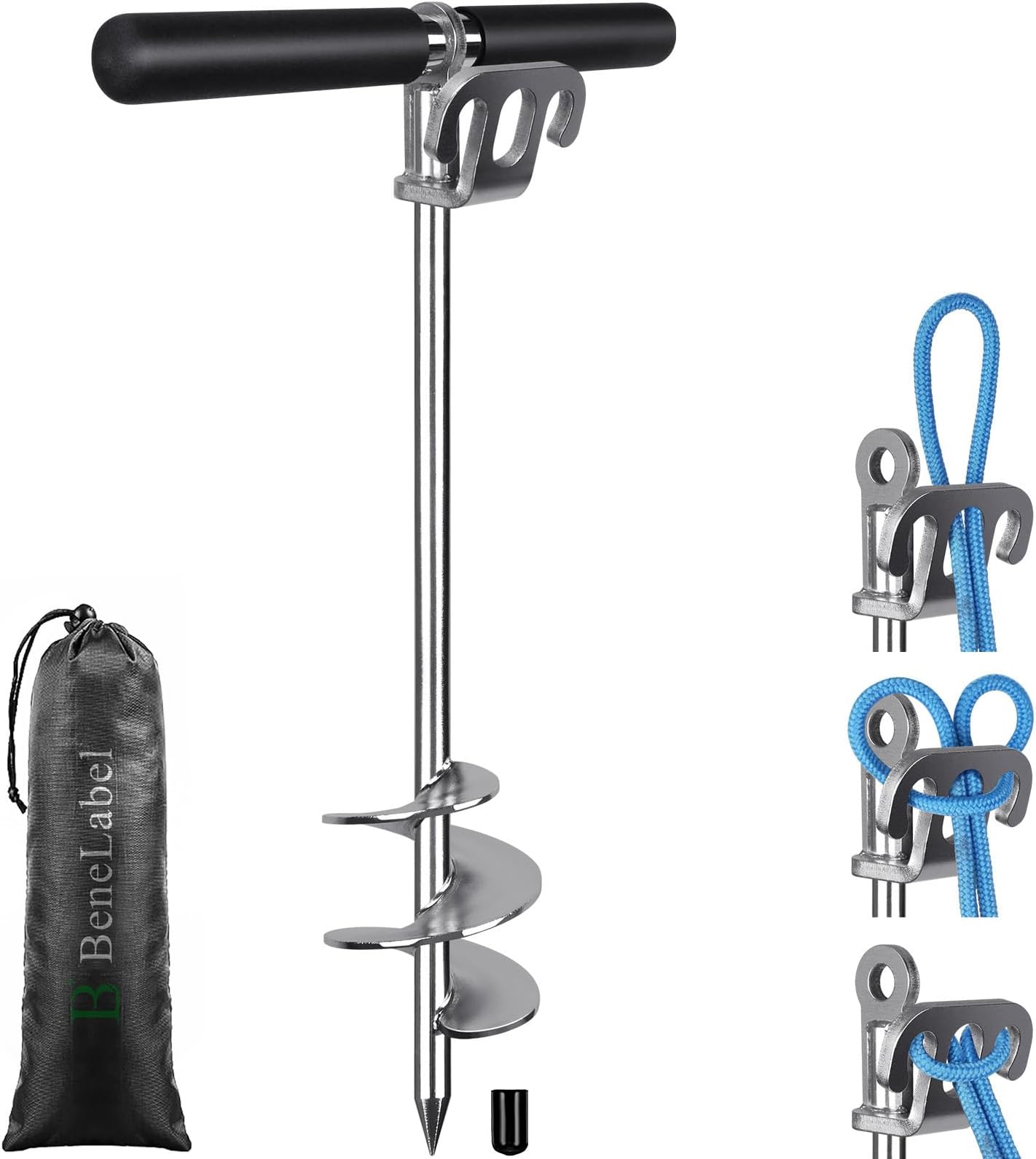 BeneLabel 17" 26" 36" Boat Sand Anchor for Boat Screw in Boat Anchor for Shallow Water, Stainless Steel Boat Beach Anchor for Sandbar, TET Ski Anchor, Kayak Anchor, Pontoon Boat, Sandbar