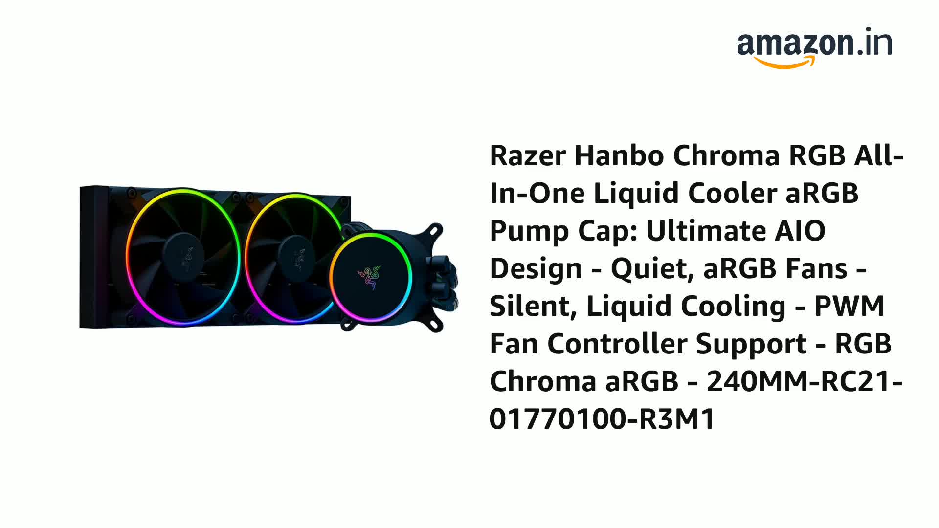 Razer Hanbo Chroma RGB All-In-One Liquid Cooler aRGB Pump Cap