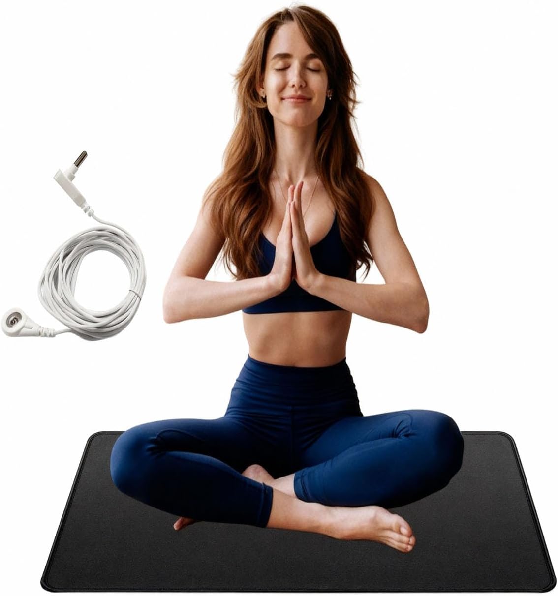 Grounding Mats Anti-Static PU Leather Grounding Pad Earthing for Relieves Stress Sleep, Energy Pain Relief Anti-Slip Earthing Universal Mat for Home, Yoga, Work, Office（ 23.6"x15.7"）