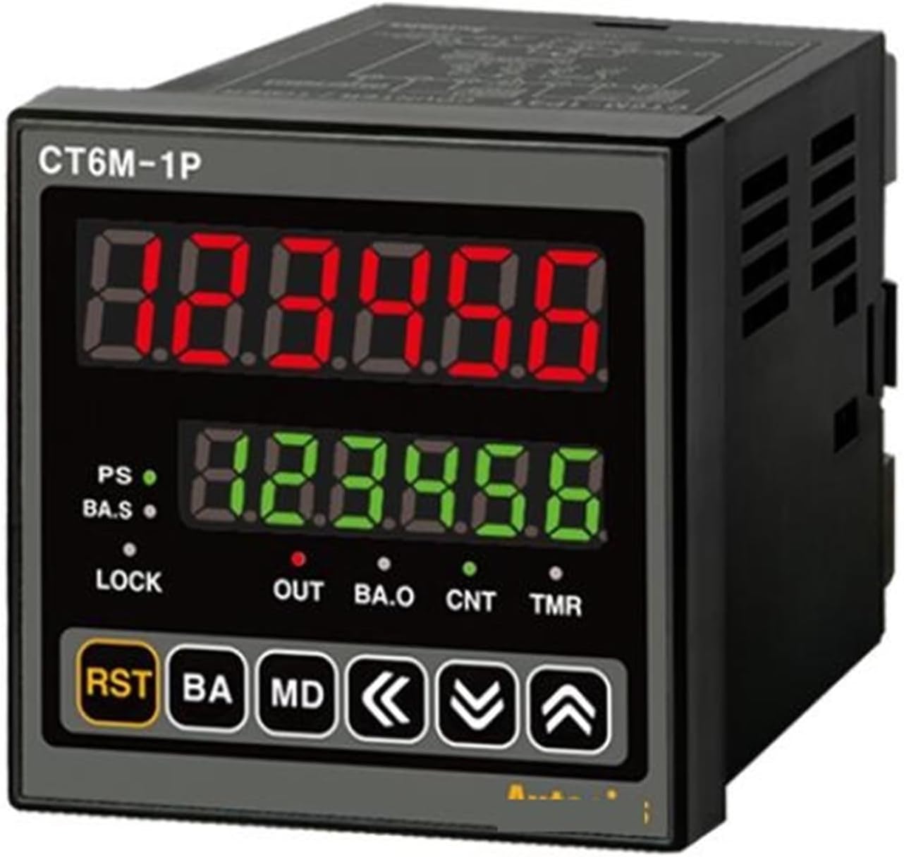 NURII Digital Counter CT6M-1P2 Counter/Timer, W72xH72mm, 6-Digit, LED, 1 Preset, PNP Or NPN Input, Prescale Value Setting, Batch, Relay SPDT(1c) 250VA Electrical Timers(NPN Input)