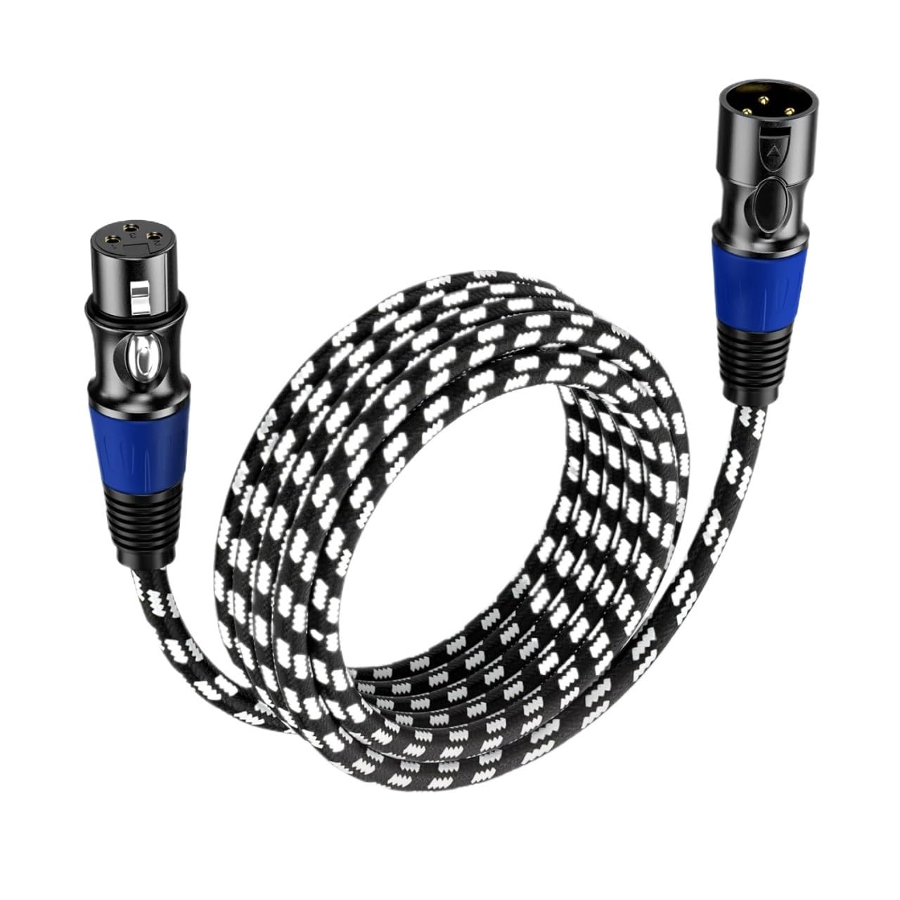 3-pinowy kabel XLR męski na żeński zbalansowany kabel mikrofonowy pozłacany kabel XLR (niebieski, 10 m)