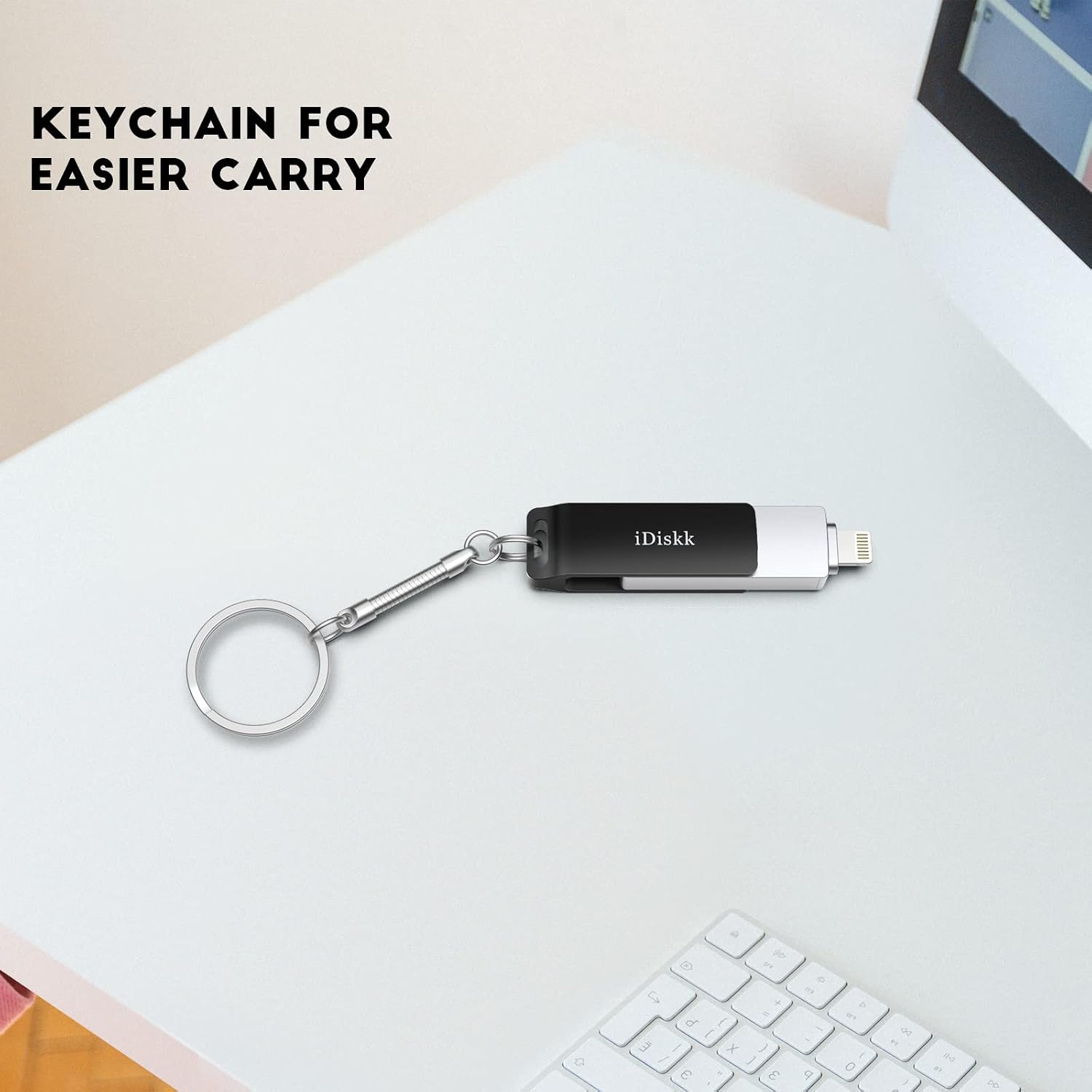 MFi Certified iDiskk 256GB Photo Transfer Device Flash-Drive for iPhone Photo Storage iPad Lightning USB C Android Photo Stick iPhone