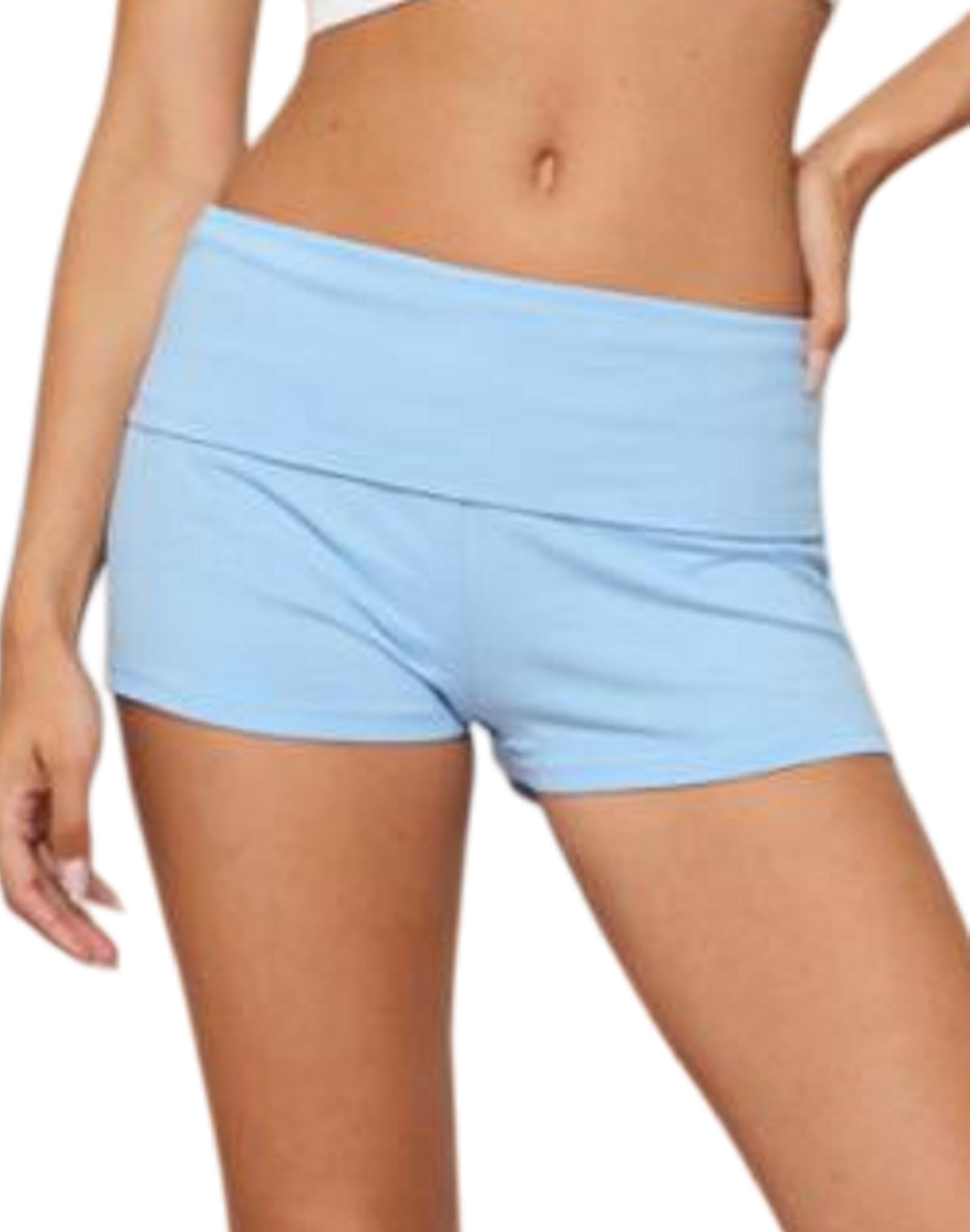 Women Fold Over Lounge Shorts Sexy Low Rise Yoga Shorts