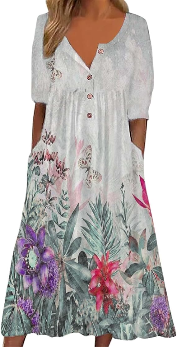 mid length cotton summer dresses
