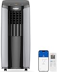 TOSOT 10,200BTU (6,200 BTU SACC) portatif Air Conditionneur, Smart Wifi Control, AC Unité avec déshumidificateur, ventilateur, kit de fenêtre pour faciliter l'installation, chambres froides jusqu'à 400 Pieds carrés brillants Series
