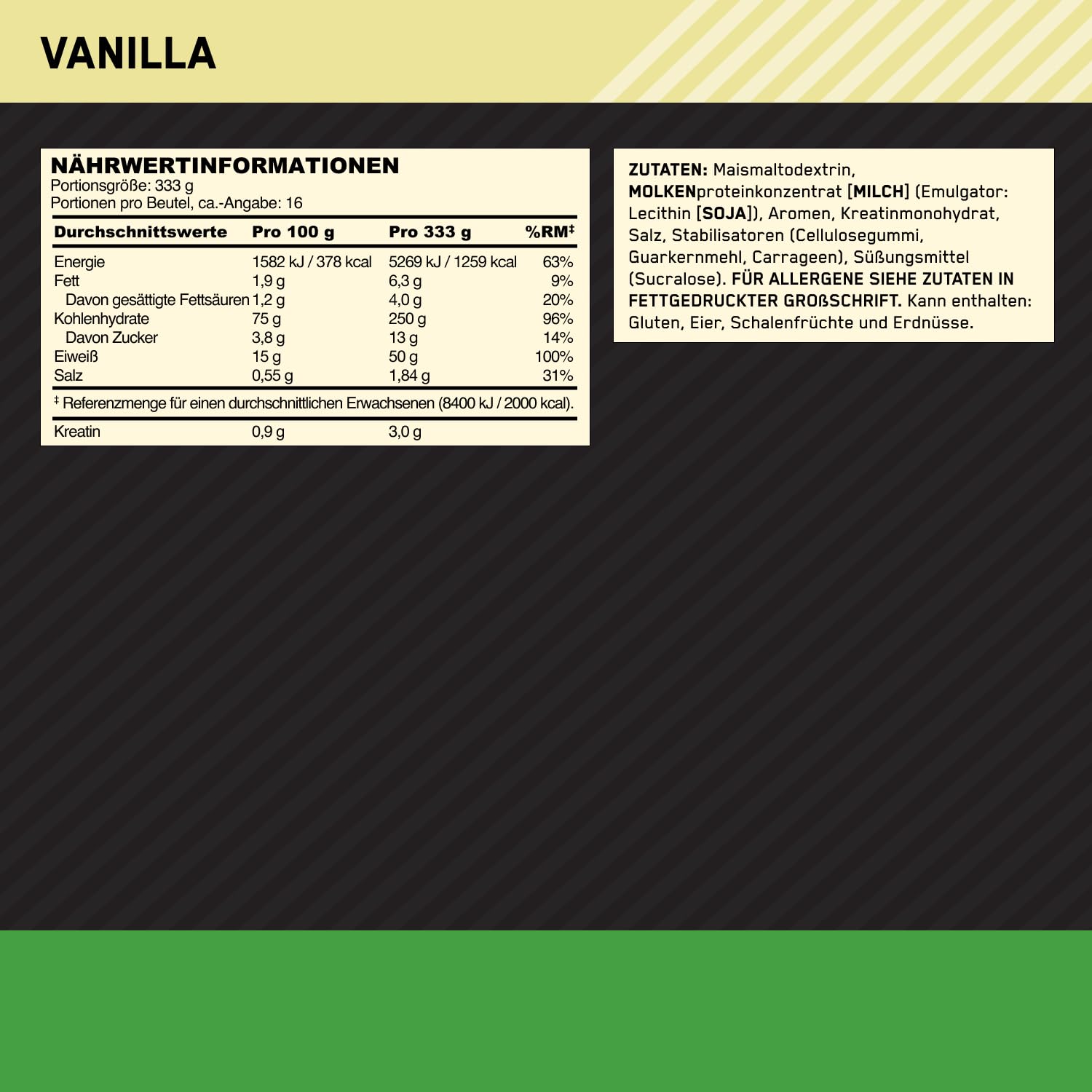 Optimum Nutrition Serious Mass 2025 - Polvo de ganador de peso, sabor vainilla, 5,33 kg, 16 porciones