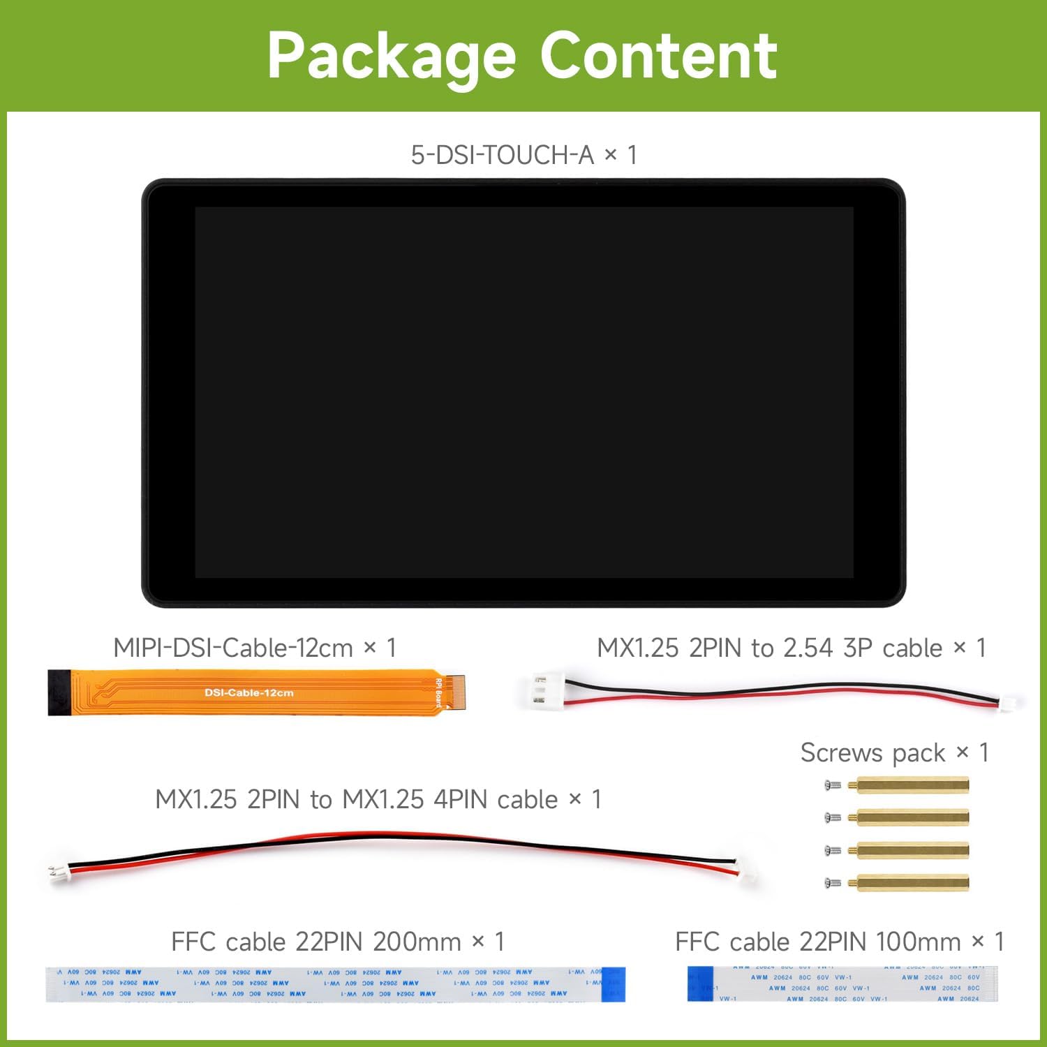 Waveshare 5inch DSI Capacitive Touch Display, Compatible with Raspberry Pi 5/4B/3B+/3A+, 720 × 1280, IPS, Optical Bonding Toughened Glass Panel, DSI Interface, 5-Point Touch, Aluminum Alloy Case