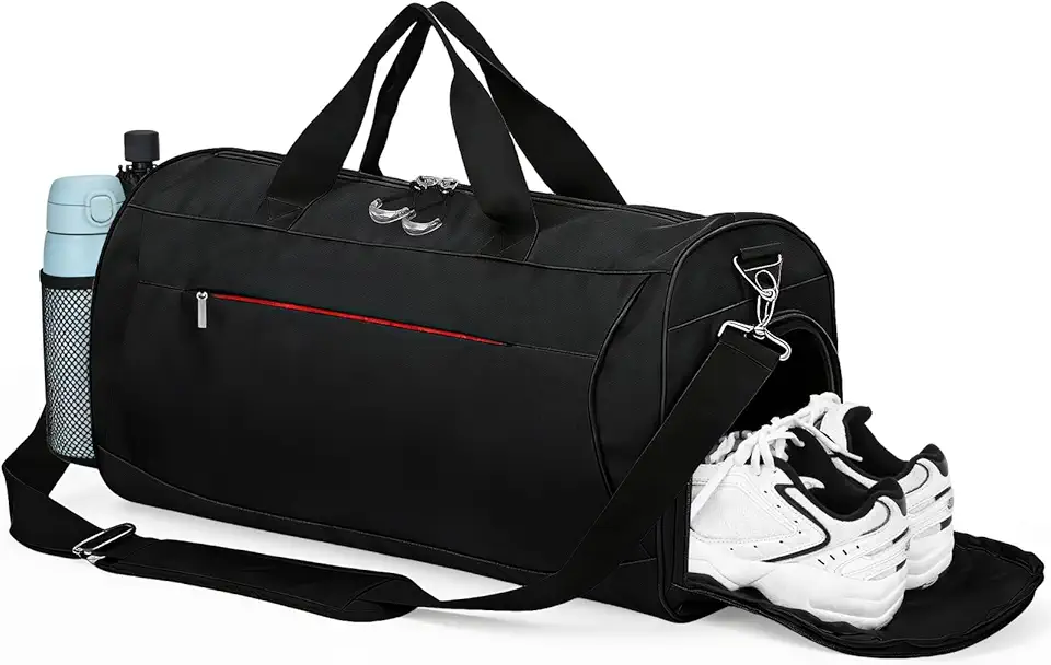 Bolsa de Academia Masculina e Feminina 30L, Bolsa Esportiva com Compartimento para Tênis e Bolso Impermeável, Bolsa de Viagem e Treino, Duffel para Academia, Natação, Futebol,Bagagem de Mão