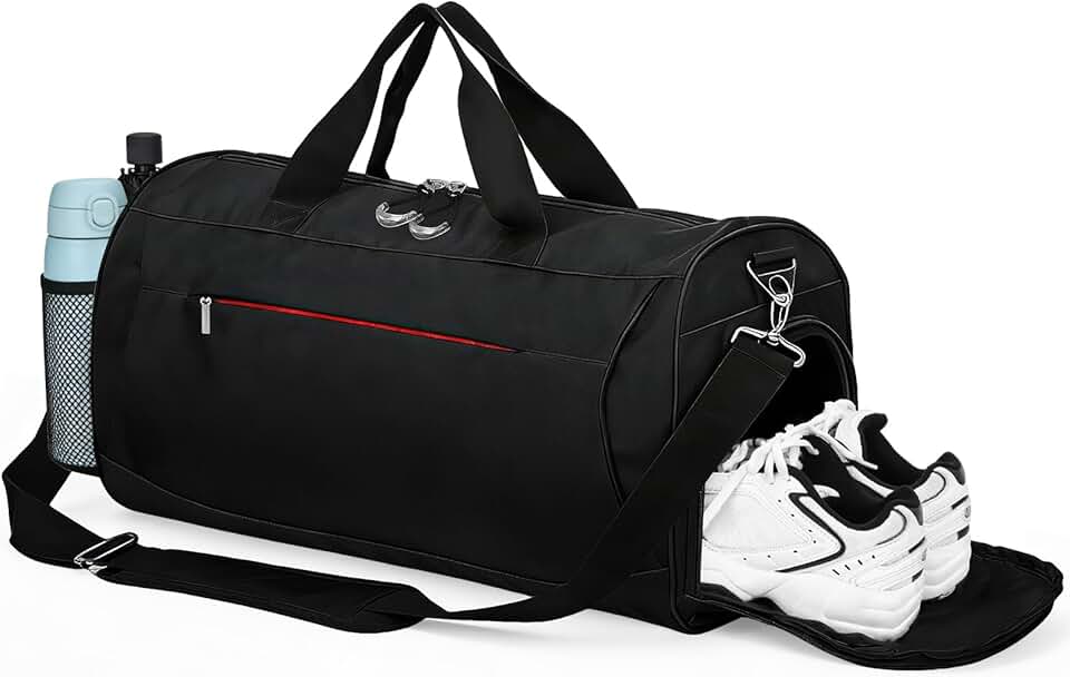 Bolsa de Academia Masculina e Feminina 30L, Bolsa Esportiva com Compartimento para Tênis e Bolso Impermeável, Bolsa de Viagem e Treino, Duffel para Academia, Natação, Futebol,Bagagem de Mão