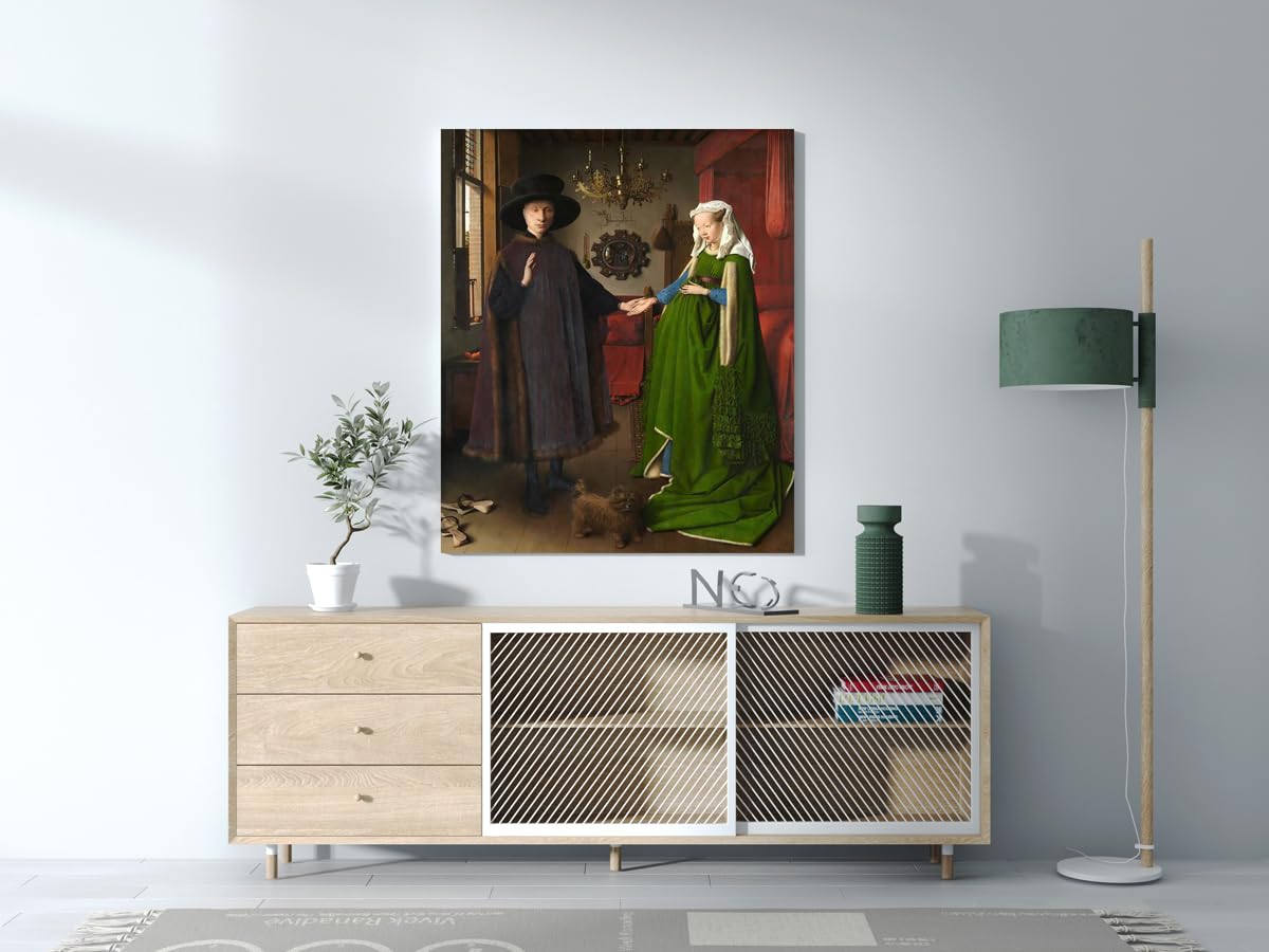 El Matrimonio Arnolfini | Jan van Eyck | Renacimiento Flamenco | Cuadro Canvas Wall Art | Impresión Giclée lienzo algodón puro | Bastidor 3cm | 55x75cm