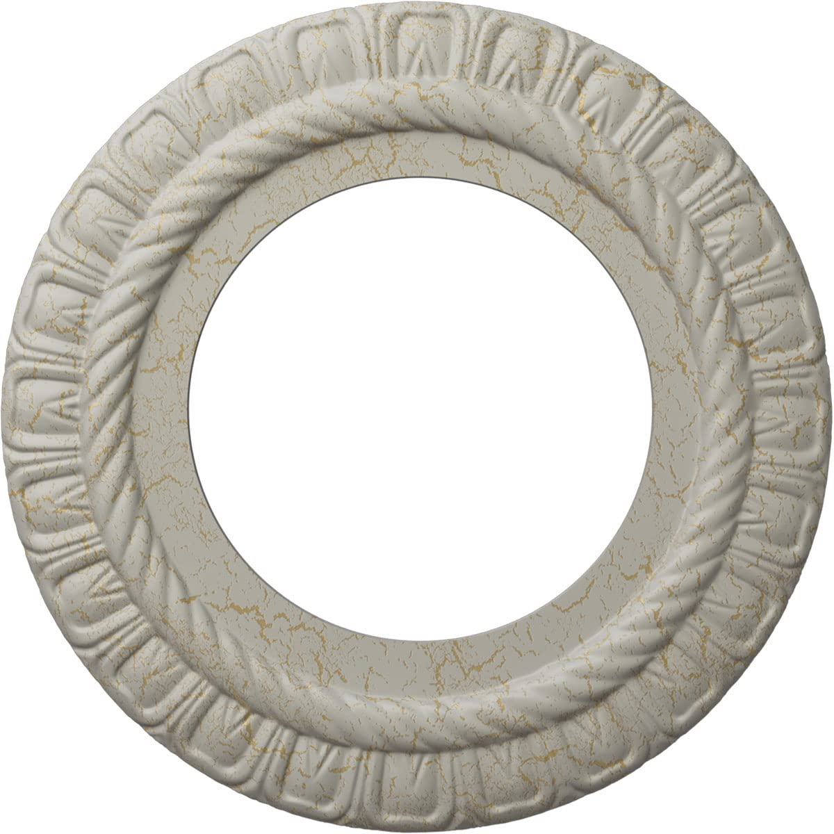 Ekena Millwork Claremont Ceiling Medallion, Pot of Cream Crackle