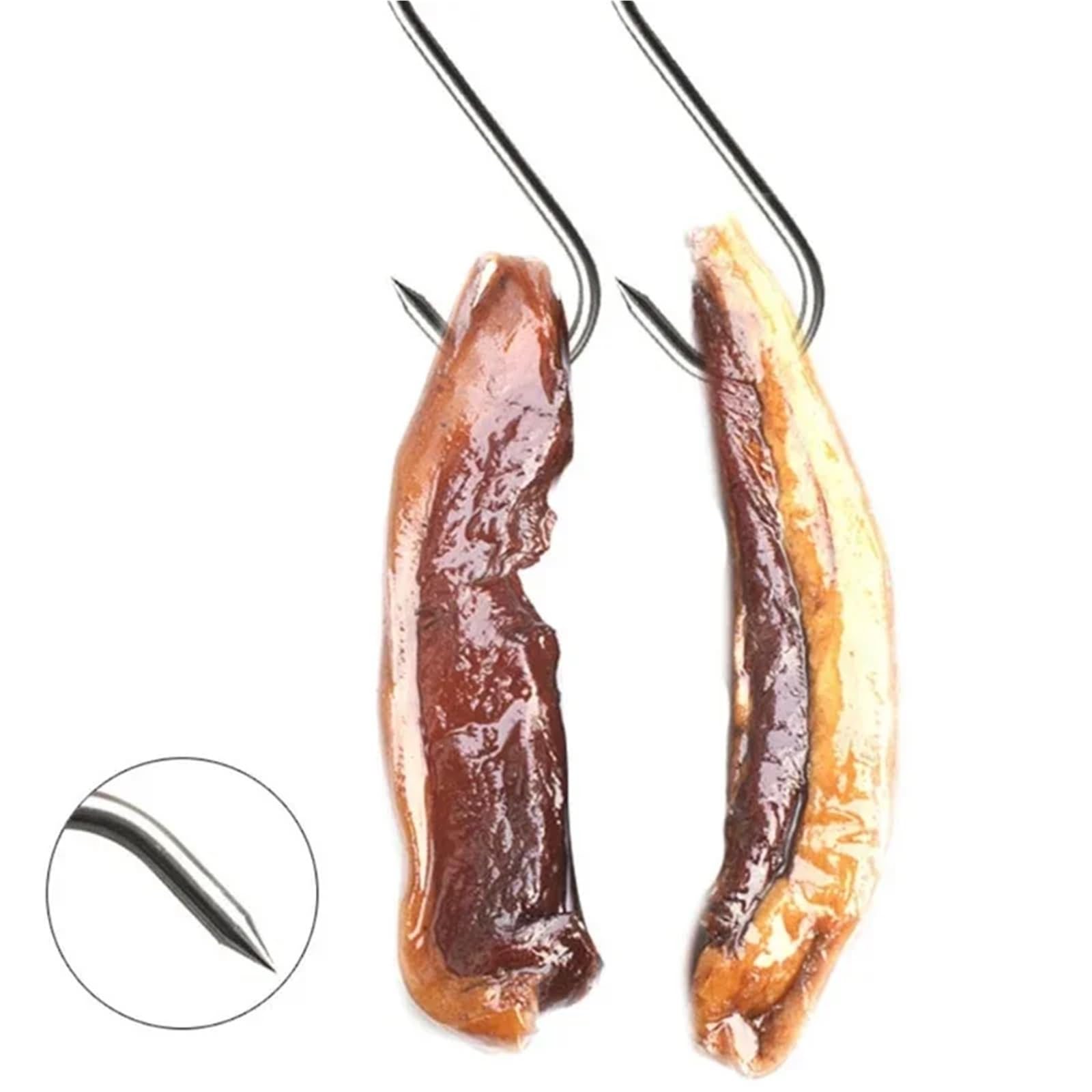 100 ganchos en forma de S de acero inoxidable con punta afilada for colgar utensilios de carne, ropa y carnicería, utensilios de cocina y repostería. Para Carnes