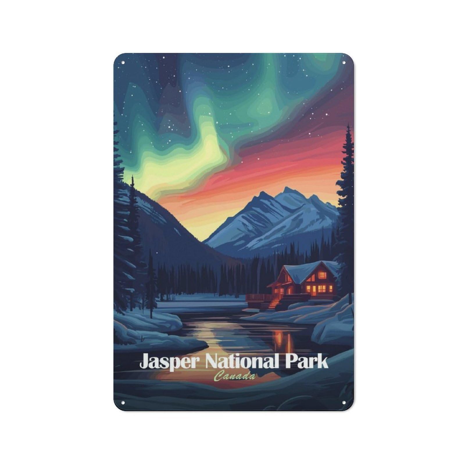 Junmoney Jasper National Park Tin Wall Plaque 30X20cm With For Studio Or Craft Room, For Cooler-Season Styling In Studio And Craft Room