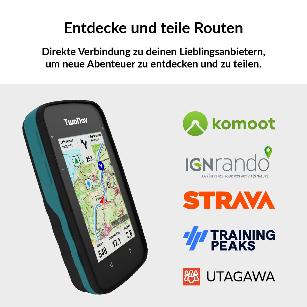 TwoNav Cross Plus (64 GB) + Karte Full Deutchland BKG Topo 1:25000 installiert, Outdoor GPS mit 3,2-Zoll-Bildschirm für MTB, Fahrrad, Trekking, Wandern oder Navigation