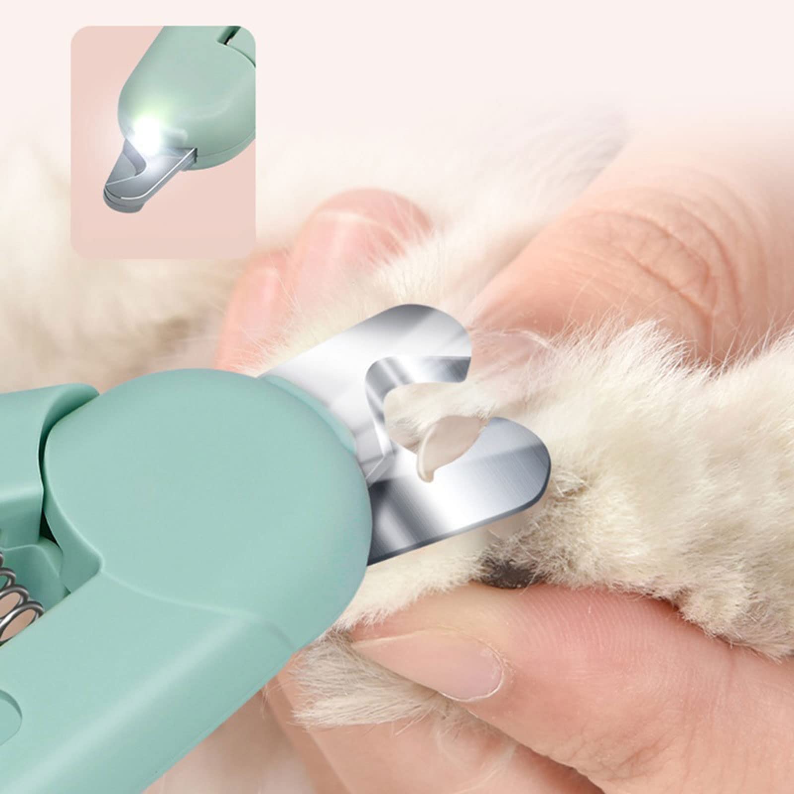 XIANGFAZJD Cortauñas Cortaúñas Profesional for Mascotas, iluminación Led de Acero Inoxidable, cortaúñas for Perros y Gatos, Suministros de Aseo for Perros