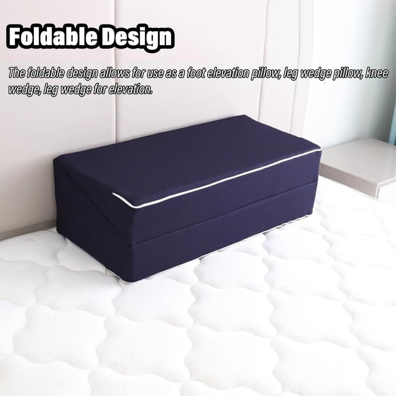 Almohada de cuña con parte superior de espuma viscoelástica para dormir en posición vertical y alivio del reflujo ácido