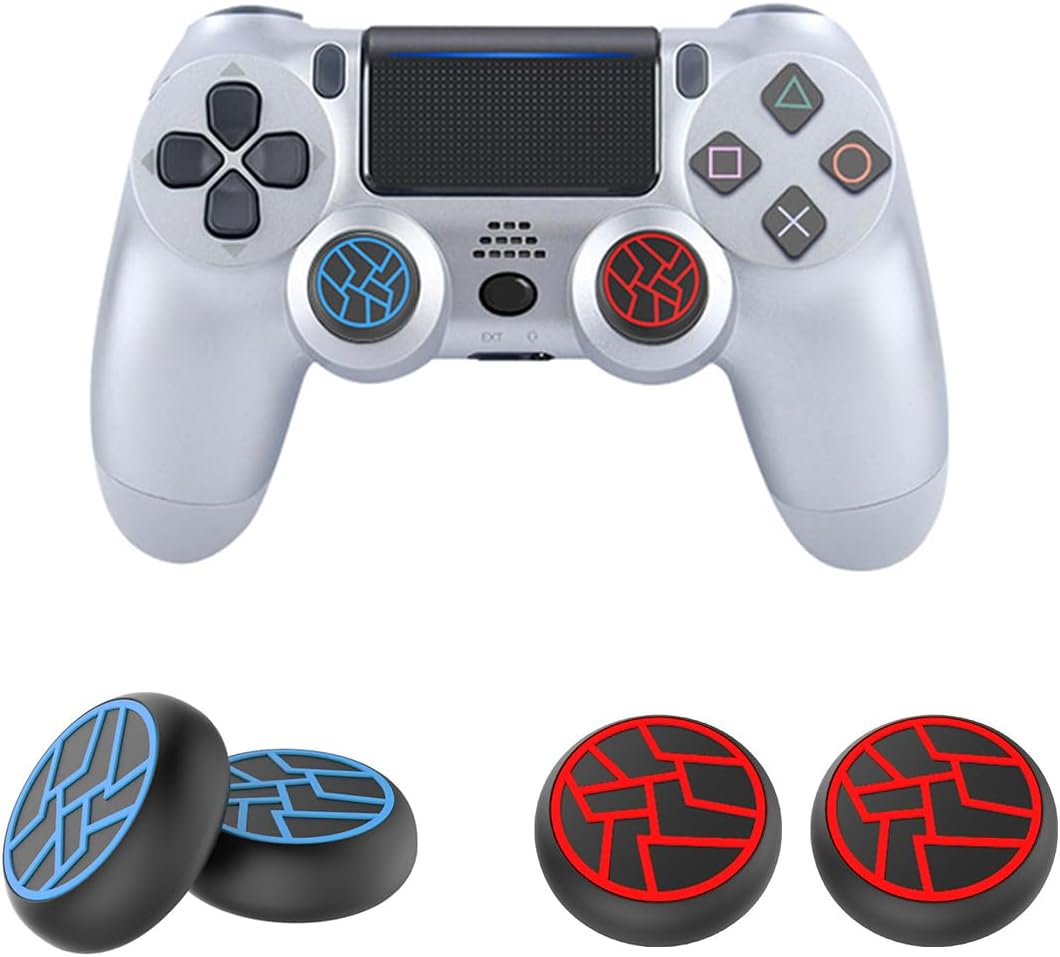ZORBES® 4Pcs Silicone Thumb Grip Caps for PS5 & PS4 & Xbox Series X/S & Switch Pro Controller Chic Protective Silicone Thumb Grip Caps Anti-slip Silicone Thumb Grip Caps