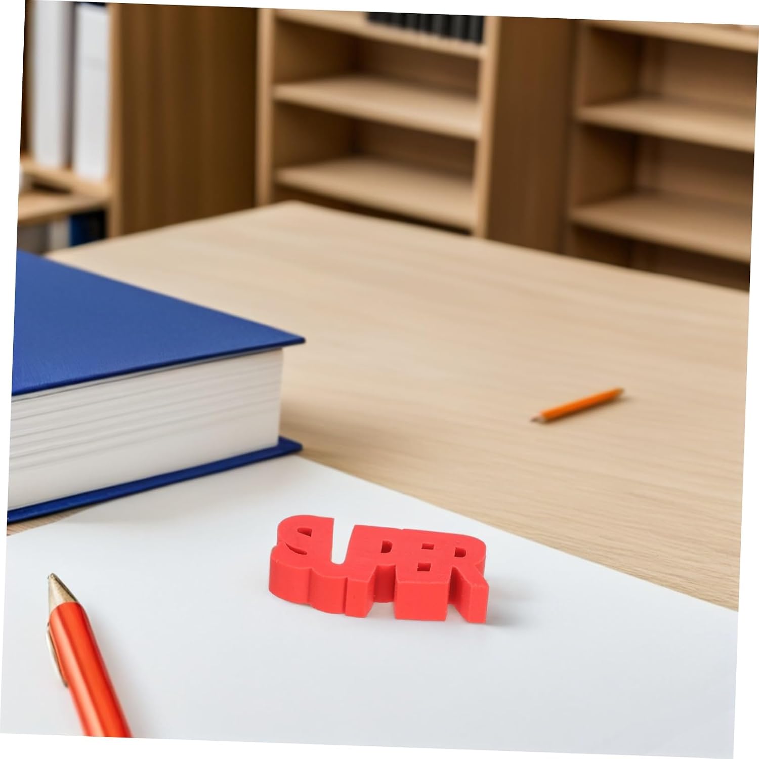 30pcs Inspirational Bright Red Pencil Erasers Set for Students Classroom Rewards Teacher Prize Party Favors Educational Supplies