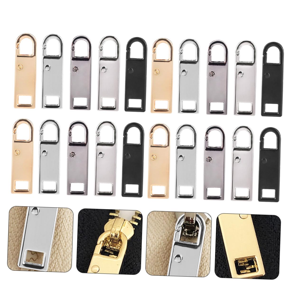 Tofficu 40piezas Accesorios De Tiradores Desmontables Para Cremalleras Cabezas De Zipper Para Mochilas y Equipaje Reemplazo Práctico y Duradero Multiusos