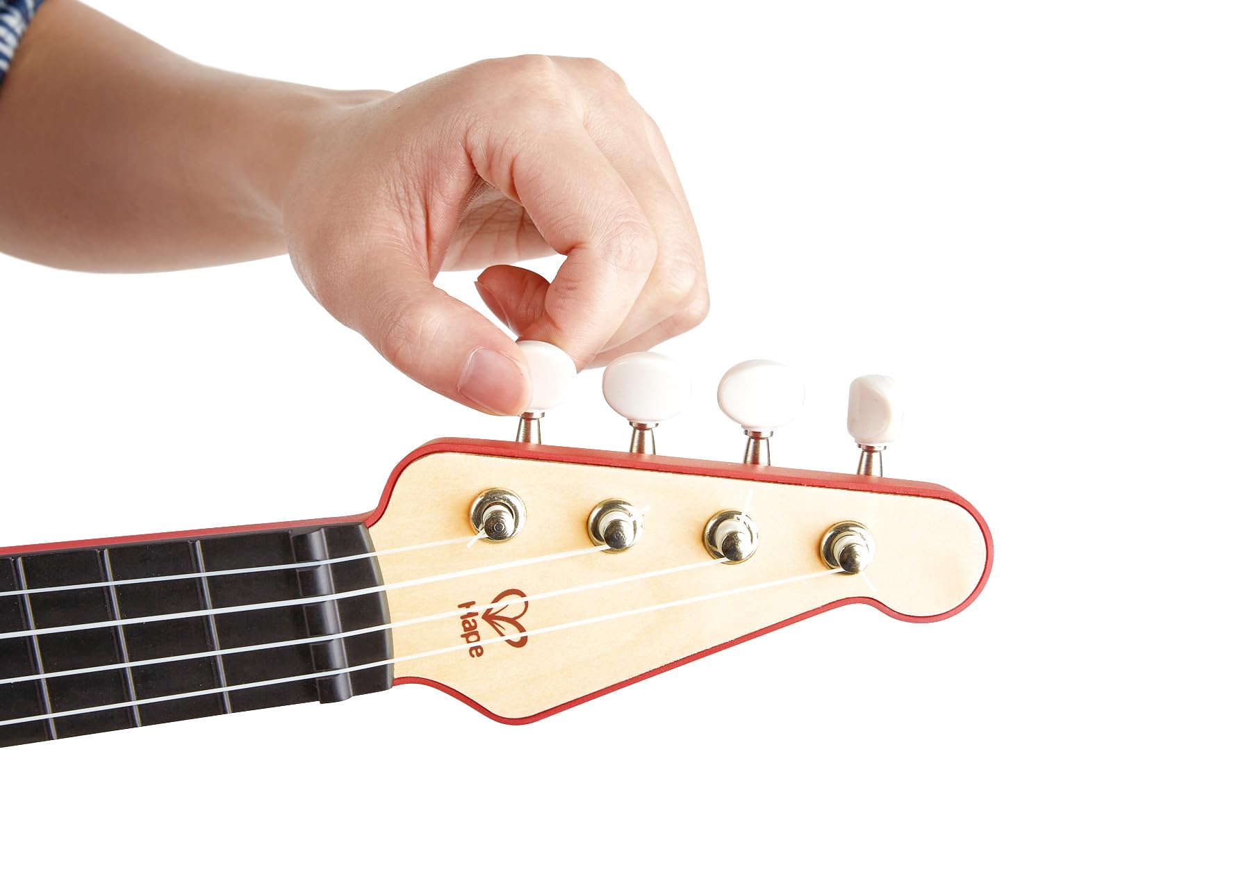 Hape Learn with Lights Ukulele-Red , Electric with Tunable Strings & Guiding Lights , Ukulele for Kids 3 Years and Up