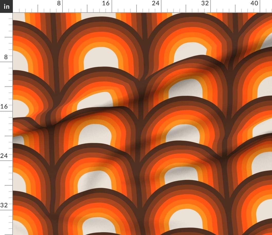 Spoonflower Fabric - Retro 1960S 1970S MCM Mid Century Arches Scallop Vintage Style Mid Printed on Petal Signature Cotton Fabric Fat Quarter - Sewing Quilting Apparel Crafts Decor