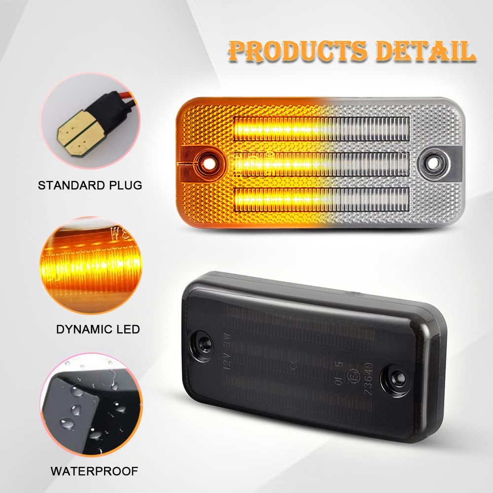 LED spiegelindicator Voor Fiat Voor Ducato 2006-2021 Auto LED Dynamische Amber Zijmarkering Richtingaanwijzers Dynamische richtingaanwijzer (Color : Smoke