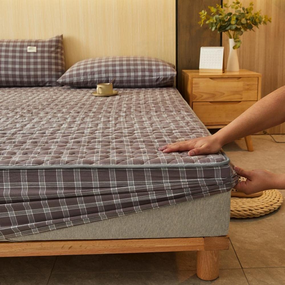 Resistant Deep Pocket Bed Sheet for Mattress Queen Quilted Cotton Mattress Protector Bedding Sheets Lattice Mattress Covers for