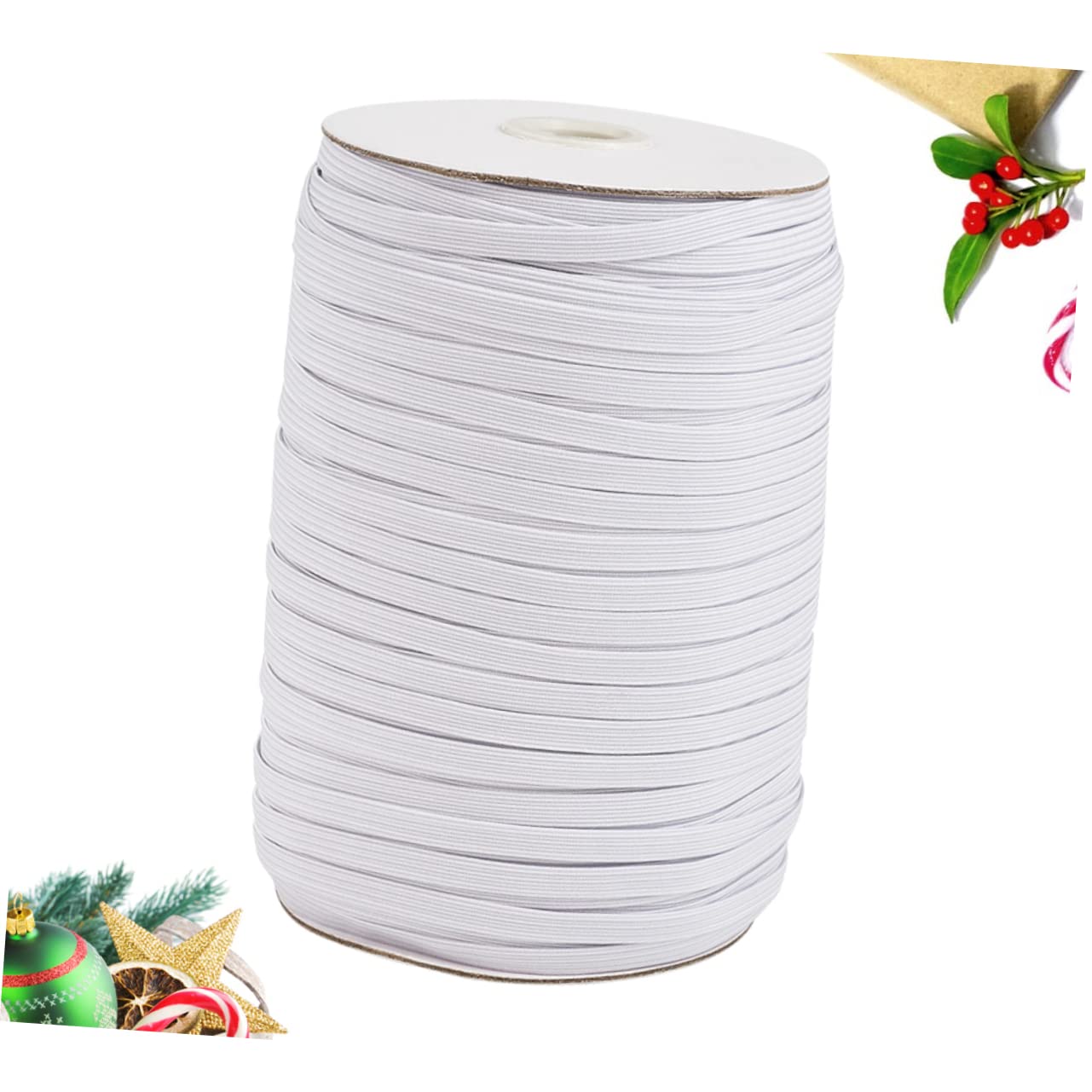 EXCEART 1rotolo Nastro Elastico Piatto Bianco Cinghia Fissaggio per Abbigliamento Accessori Cucito e Decorazioni Fai Te Materiale Resistente per
