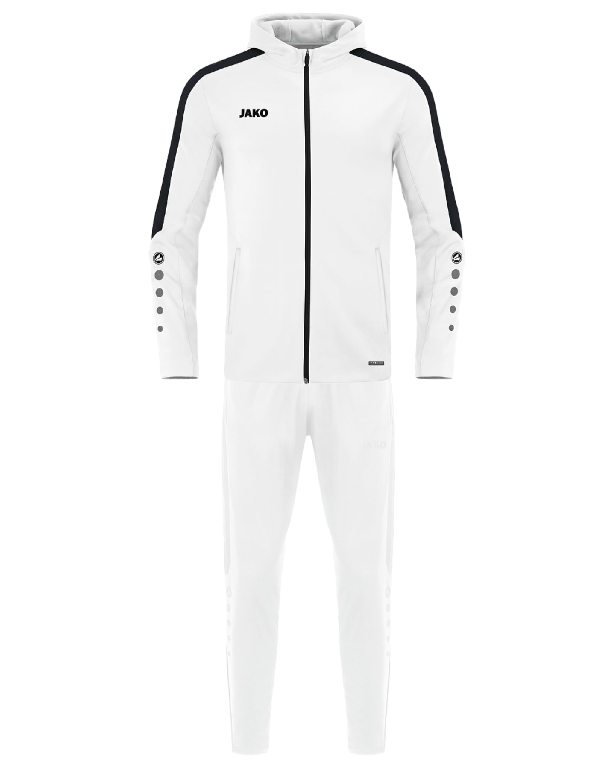 JAKO Trainingsanzug Herren mit Kapuze Polyester Power - Jogginganzug 2-teilig für Sport und Alltag, Jogginghose & Trainingsjacke, 100% recyceltes Polyester