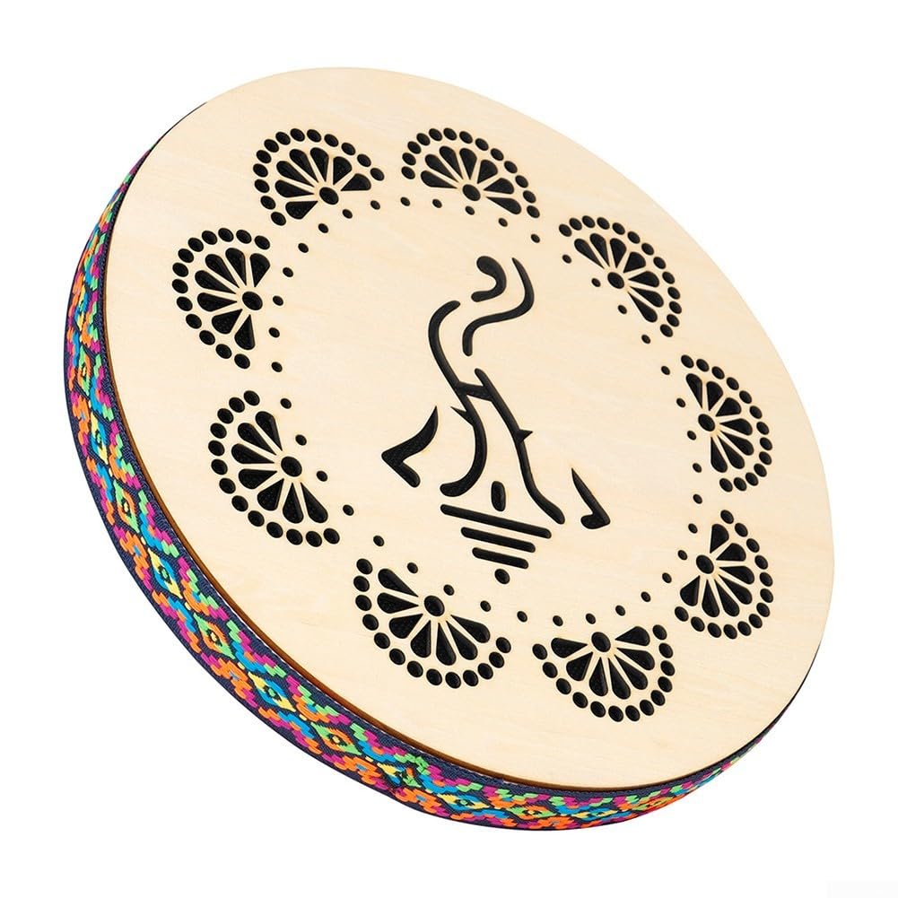 Tambour de Mer 25,4 cm pour l'équilibre émotionnel et la guérison en Bois Naturel