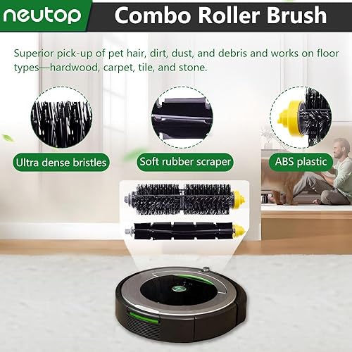 Miniatura 3 de Neutop Piezas de repuesto compatibles con iRobot Roomba 675 677 671 670 665 655 645 694 692 614, incluye batidor flexible y cepillo de cerdas