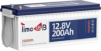 Timeusb 12V 200Ah LiFePO4 Lithium Battery, 2560Wh Deep Cycle Rechargeable Lithium Marine/RV Batteries with Built-in 100A BMS, Ideal for Trolling Motor RV Camping Solar Energy Storage Off-Grid