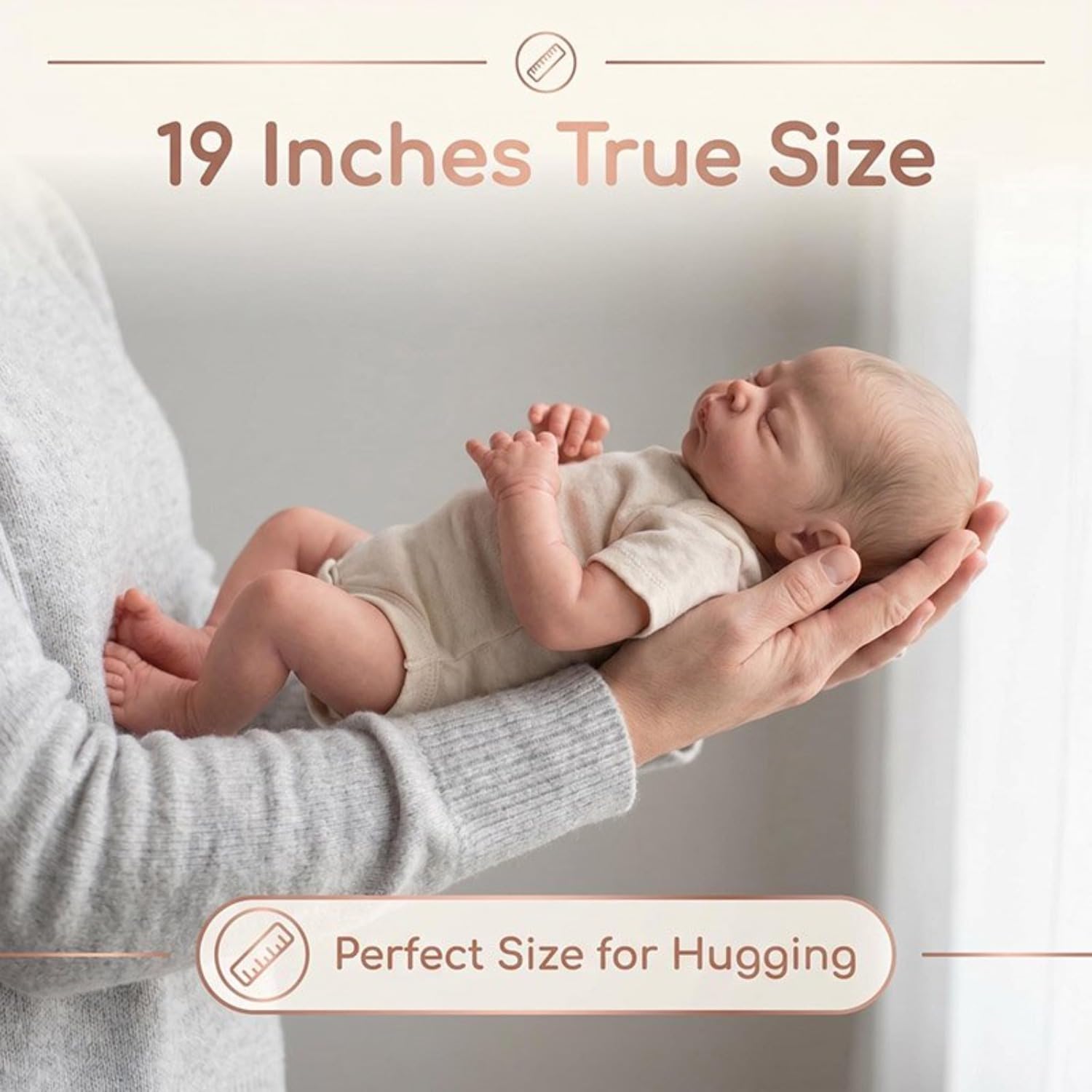 Lonian Reborn lalki – 40 cm, ręcznie wykonane, realistyczne lalki niemowlęce, miękki materiał z akcesoriami do zabawek, lalki Reborn jak prawdziwe dziecko (śpiące dziecko) (białe)