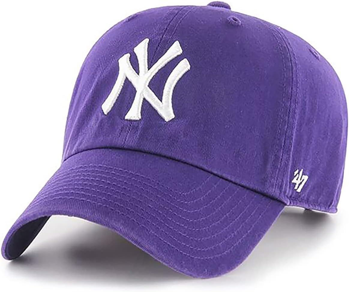 New York Yankees Purple Clean Up Adjustable Hat, Adult One Size Fits All