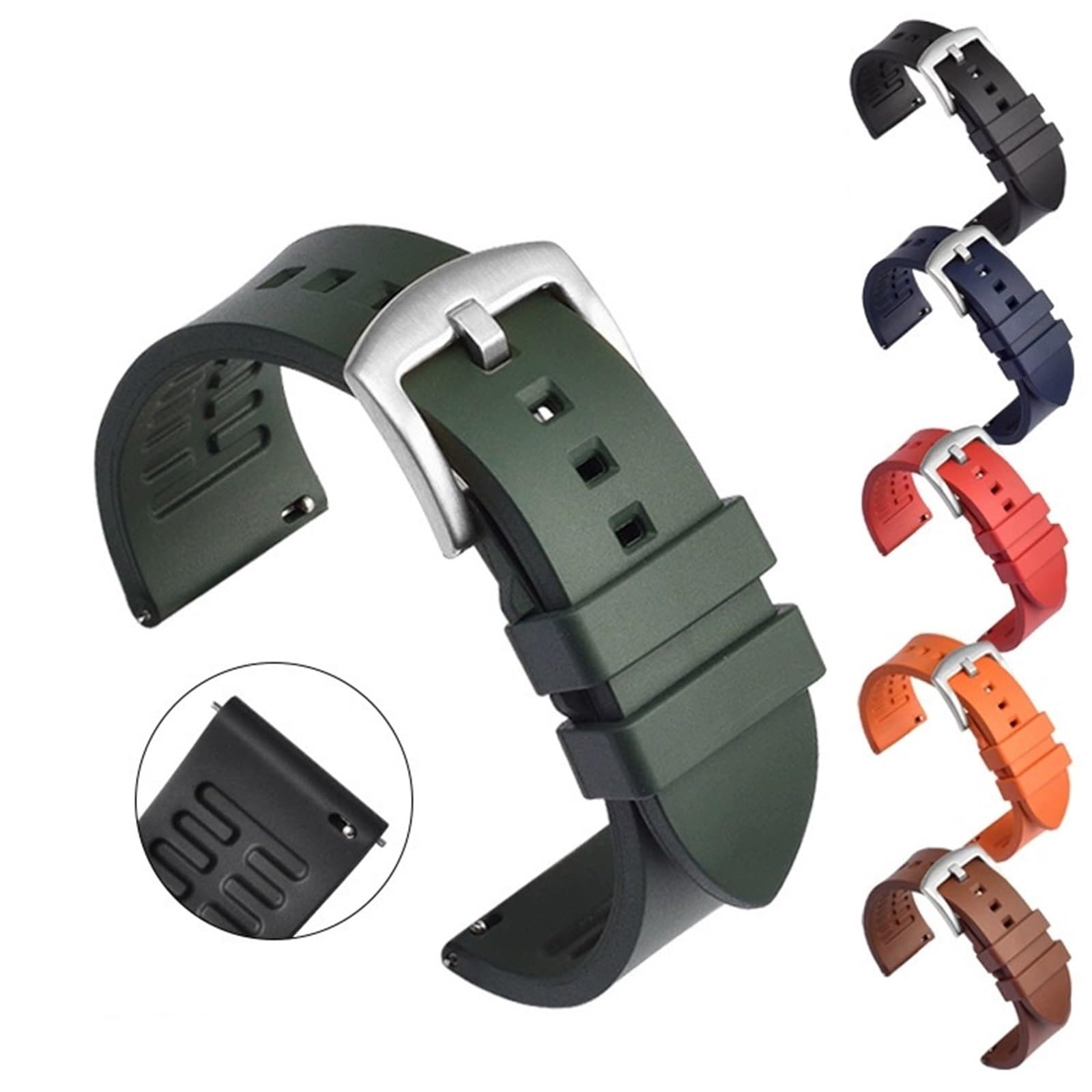 Cinturini for orologi in silicone morbido a sgancio rapido in gomma di ricambio for donne e uomini, 20 mm, 22 mm, 24 mm