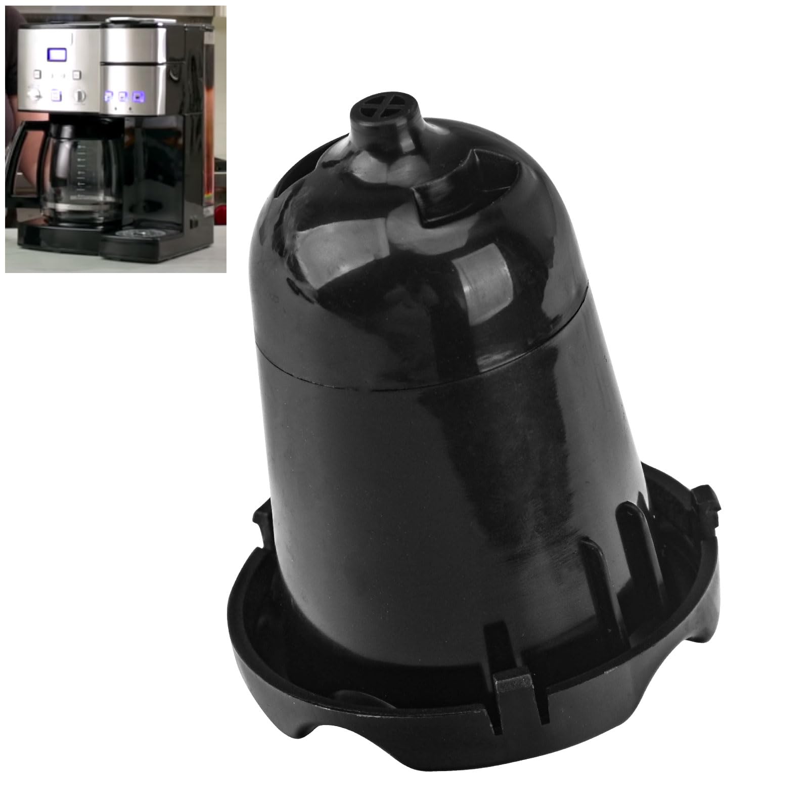 SS-15P1 - Cafetera de acero inoxidable de 12 tazas y piezas de repuesto para cafetera de una sola porción compatible con soporte de cápsulas Cuisi-nart SS-15CH