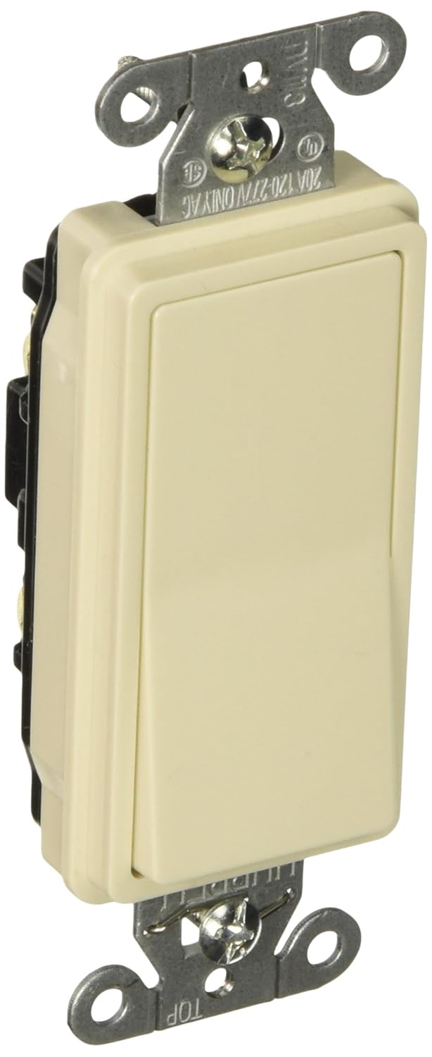 Hubbell DS120LA Decorator Switch, Single Pole, 20 amp, 120/277V, Light