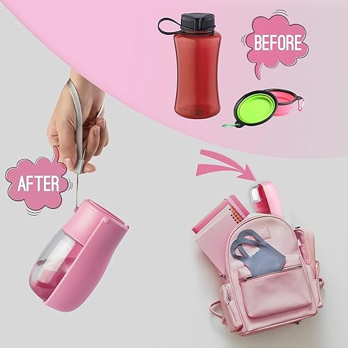 Miniatura 5 de Holalele - Botella de agua portátil para perros y mascotas, dispensador plegable para caminar, senderismo, accesorios para cachorros, con filtro de
