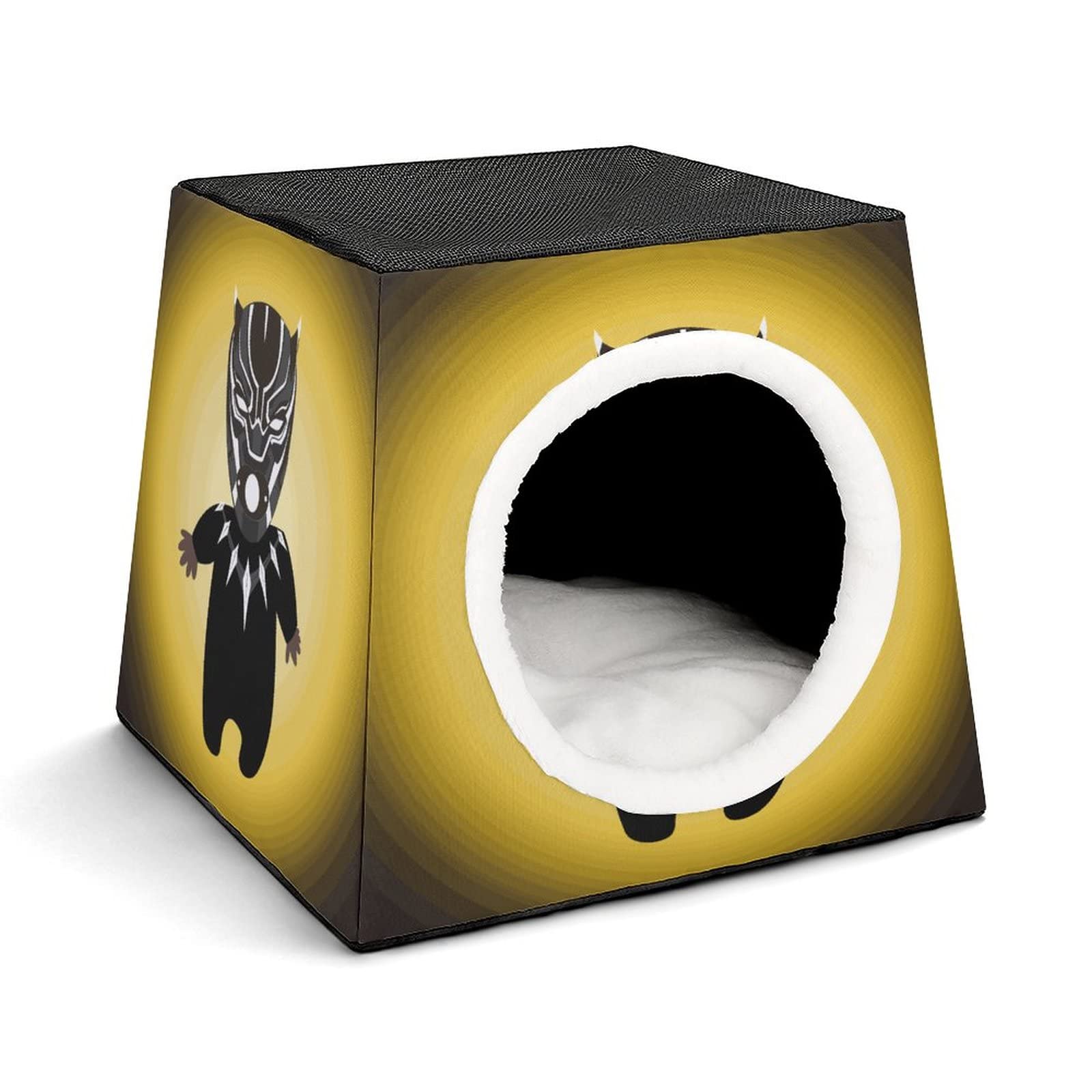 Casa Gato Personalizada Lindo Gatos Condominios Cama y Sofá Plegable con Cojín Extraíble Bebe Negro