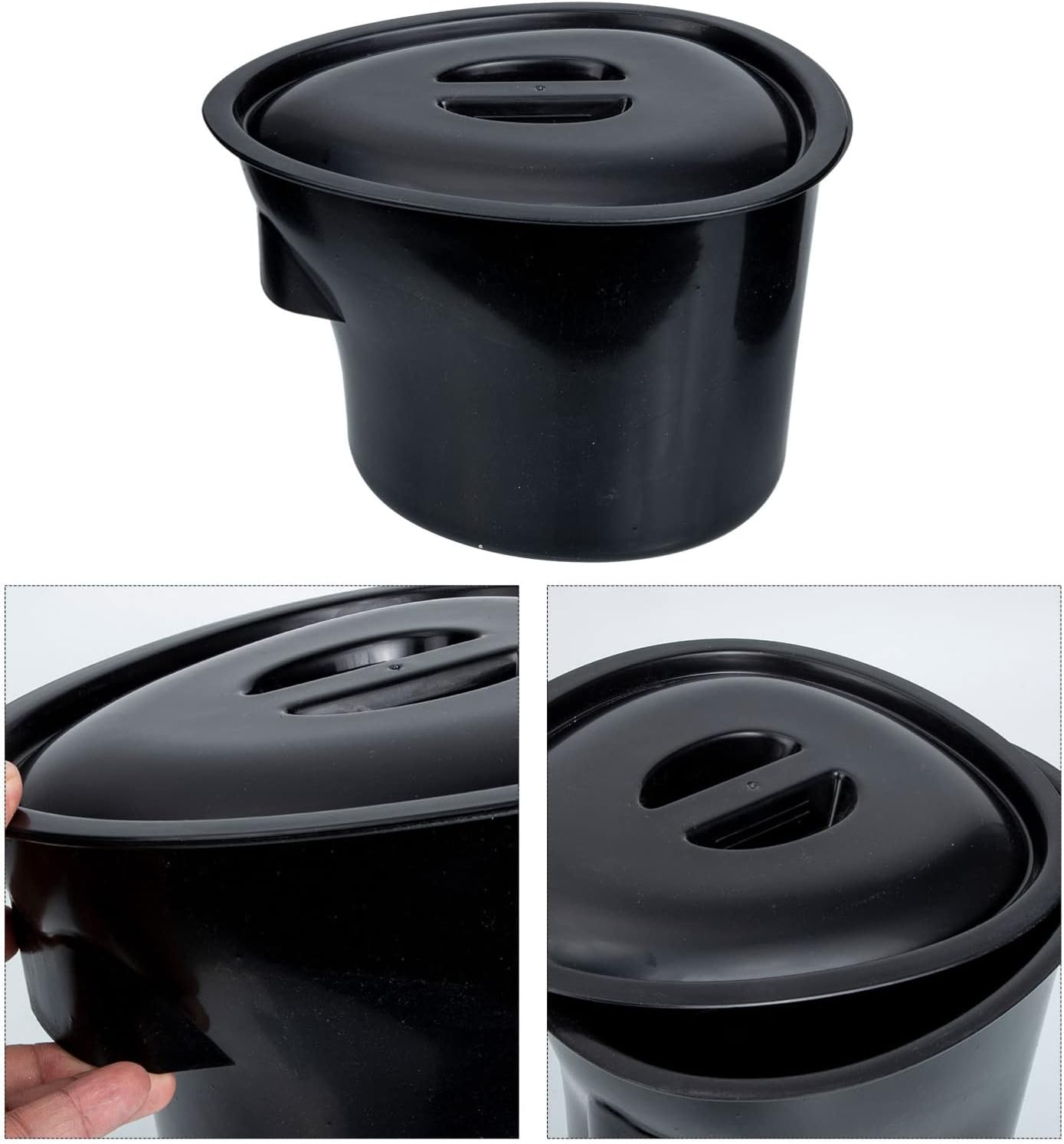Cabilock Portable Potty Bucket with Lid 5L Plastic Chamber Pot for Elderly Women and Patients Contoured Design for Comfortable Home and Hospital Use