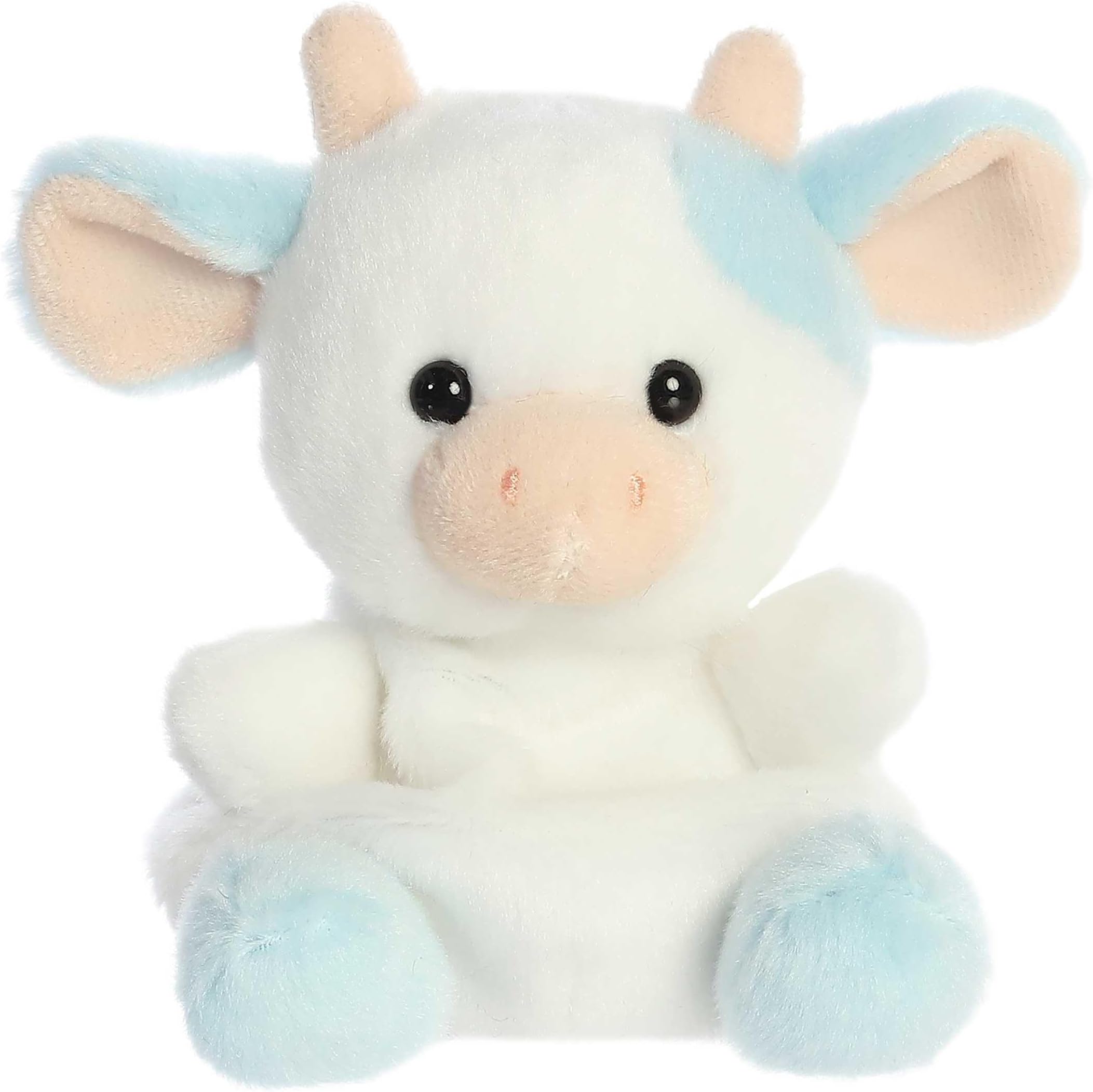 Aurora® Adorable Palm Pals™ Skyla Blueberry Cow™ Stuffed Animal - Fun Collectible Plush for Kids and Adult Collectors - Perfect for Decorating Rooms and Birthday Gifts - Blue 4.5 Inches