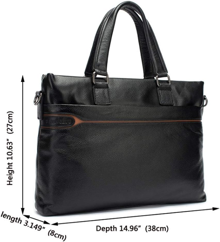 SIDUFHAOPKLL Leather Briefcase Laptop Bag Messenger Shoulder Work Crossbody Handbag for Business Travelling Christmas for Men image 2