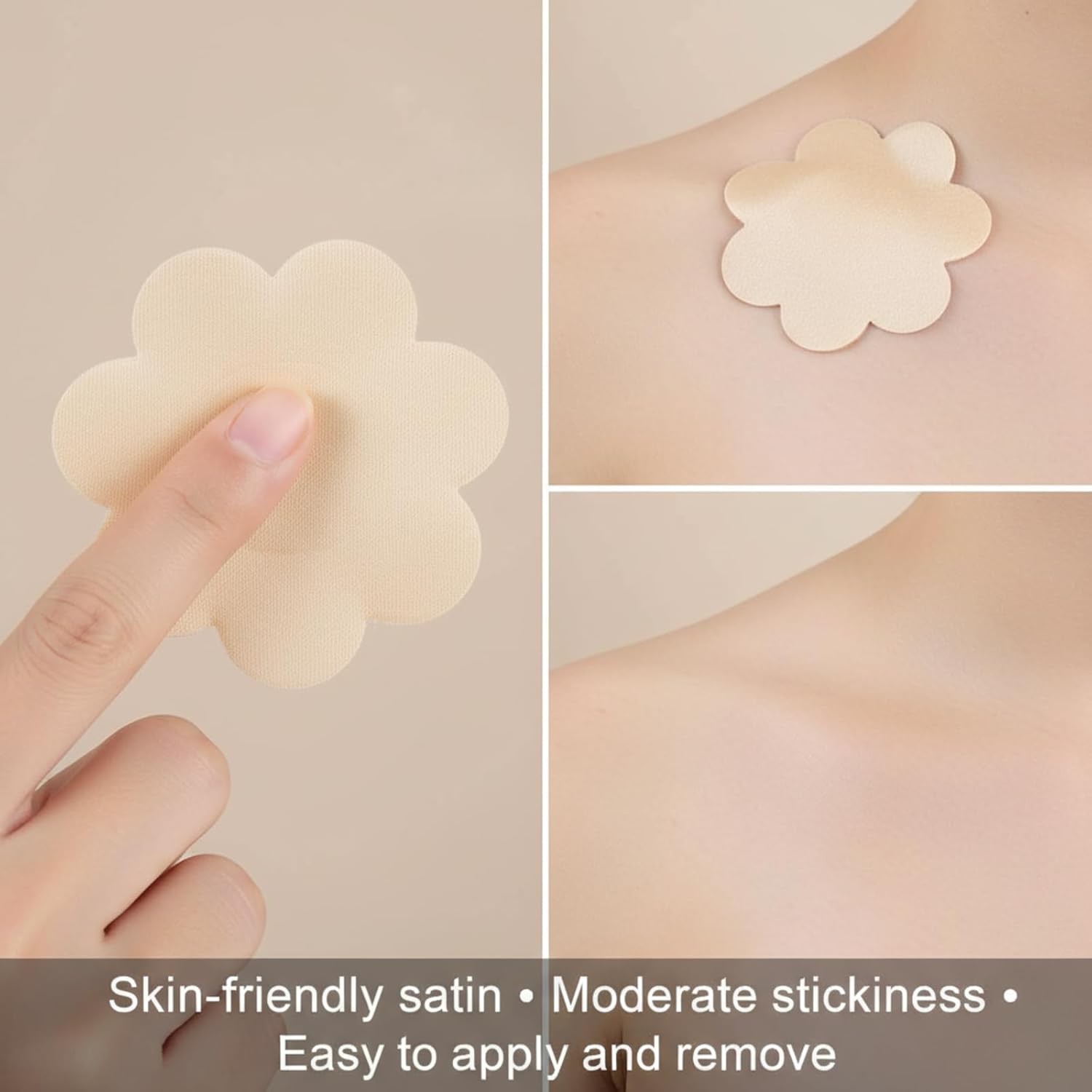 SATINIOR 50 Pairs (100 Pieces) Nipple Covers Disposable Pasties Breast Covers Self Adhesive No Show Bra for Women - Image 2